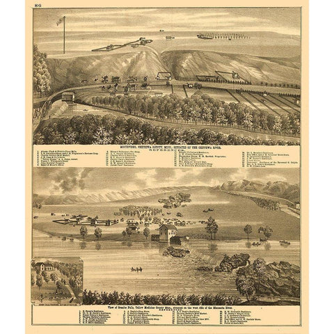 Montevideo Minnesota - Theodore 1874  White Modern Wood Framed Art Print by Theodore