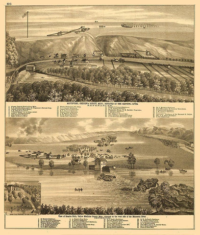 Montevideo Minnesota - Theodore 1874  Black Ornate Wood Framed Art Print with Double Matting by Theodore