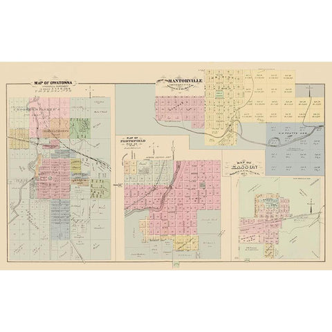 Owatonna, Northfield, Mantorville Minnesota White Modern Wood Framed Art Print by Andreas