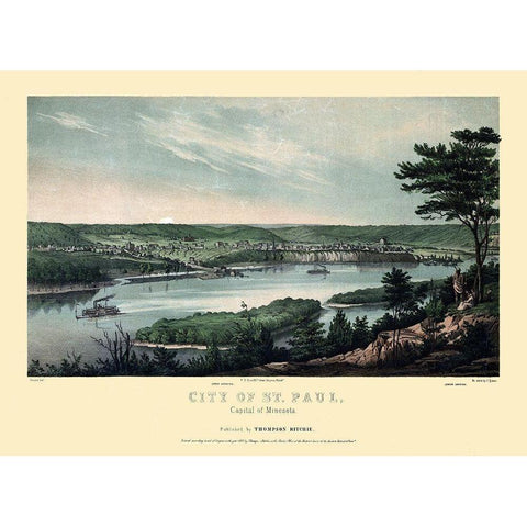 Saint Paul Minnesota - Ritchie 1853  Black Modern Wood Framed Art Print by Ritchie