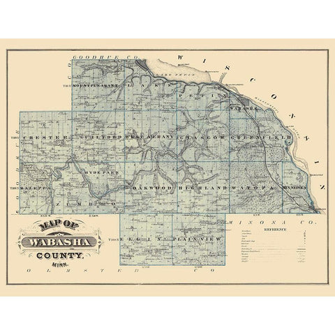 Wabasha Minnesota Landowner - Andreas 1874 Gold Ornate Wood Framed Art Print with Double Matting by Andreas