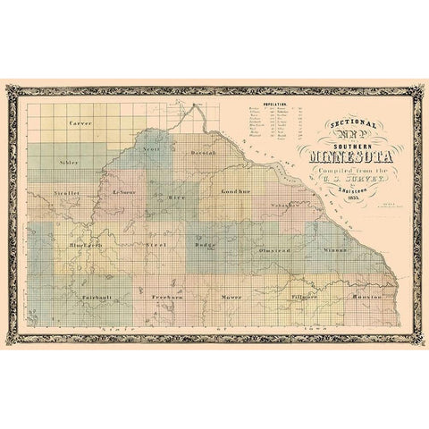 Minnesota - Holsteen 1855  White Modern Wood Framed Art Print by Holsteen