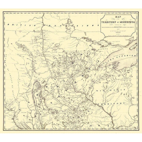 Minnesota Territory - John 1849  Black Modern Wood Framed Art Print by John