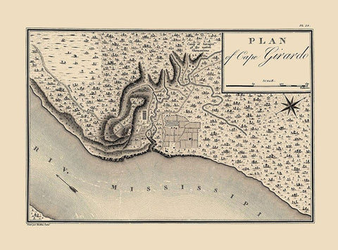 Cape Girardeau, Cape Girardo Missouri - Collot White Modern Wood Framed Art Print with Double Matting by Collot