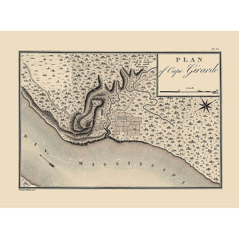 Cape Girardeau, Cape Girardo Missouri - Collot Black Modern Wood Framed Art Print by Collot