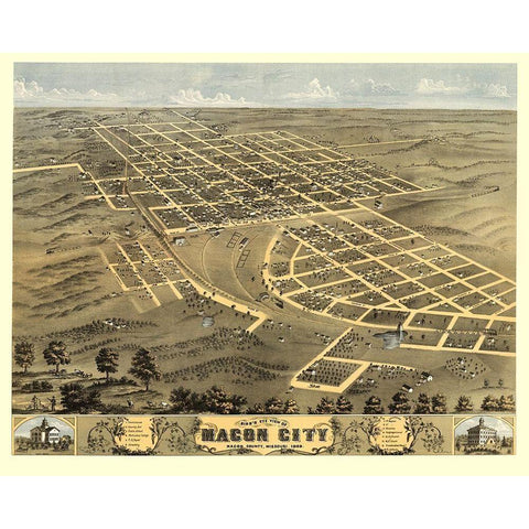 Macon City Missouri - Ruger 1869 Black Modern Wood Framed Art Print with Double Matting by Ruger