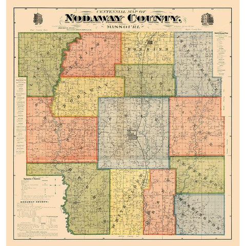 Nodaway County Missouri - Morehouse 1900  White Modern Wood Framed Art Print by Morehouse