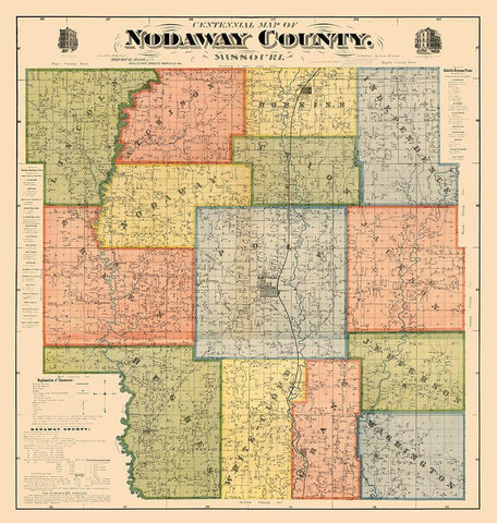 Nodaway County Missouri - Morehouse 1900  White Modern Wood Framed Art Print with Double Matting by Morehouse