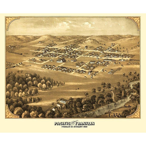 Pacific Missouri - Ruger 1869 Black Modern Wood Framed Art Print with Double Matting by Ruger