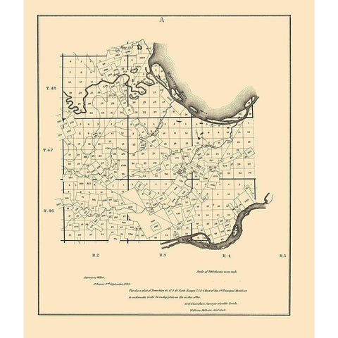 St Charles Missouri - Milburn 1835 Black Modern Wood Framed Art Print by Milburn