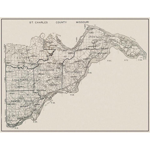 St Charles Missouri - 1929 Black Modern Wood Framed Art Print by Unknown