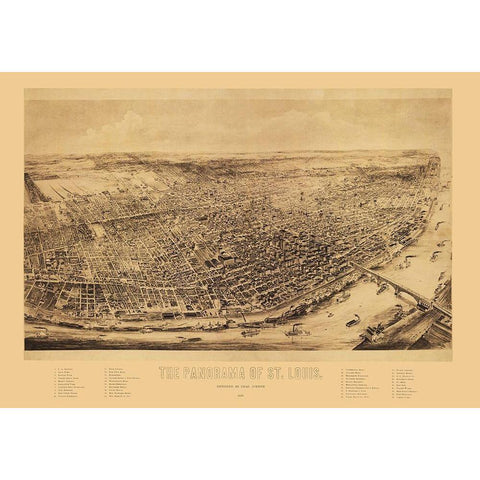 St Louis Missouri - Juehne 1894 White Modern Wood Framed Art Print by Juehne