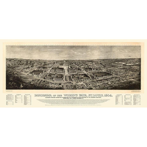 St Louis Missouri - Melville 1904 Gold Ornate Wood Framed Art Print with Double Matting by Melville