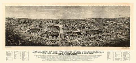 St Louis Missouri - Melville 1904 White Modern Wood Framed Art Print with Double Matting by Melville