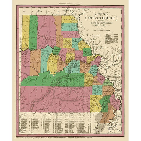 Missouri - Tanner 1833 White Modern Wood Framed Art Print by Tanner