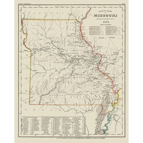 Missouri - Meyer 1845 Black Modern Wood Framed Art Print with Double Matting by Meyer