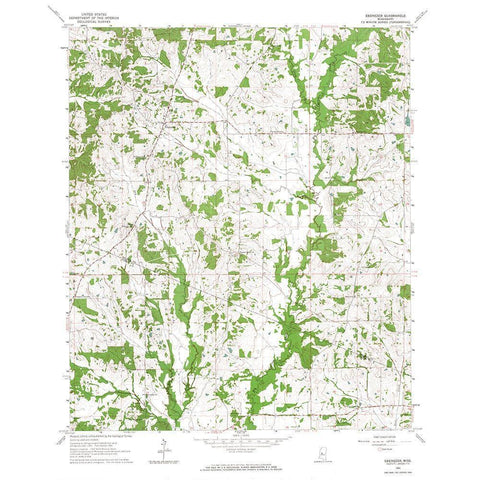 Ebenezer Mississippi Quad - USGS 1964 White Modern Wood Framed Art Print by USGS