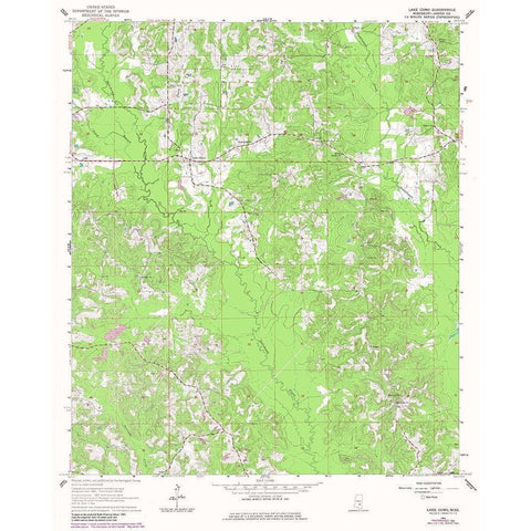 Lake Como Mississippi Quad - USGS 1964 Black Modern Wood Framed Art Print with Double Matting by USGS