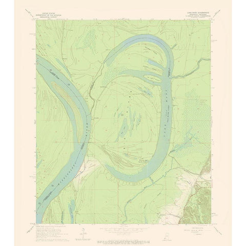 Lake Mary Mississsippi Quad - USGS 1965 Black Modern Wood Framed Art Print with Double Matting by USGS