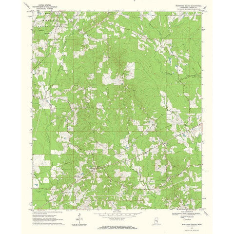 South Montrose Mississippi Quad - USGS 1970 White Modern Wood Framed Art Print by USGS