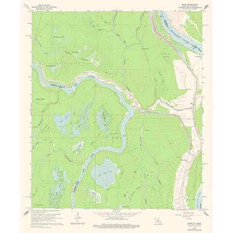 Shaw Mississippi Quad - USGS 1965 Black Modern Wood Framed Art Print with Double Matting by USGS