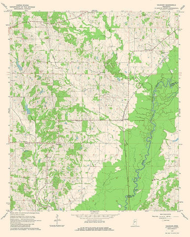 Vaughan Mississippi Quad - USGS 1964 Black Ornate Wood Framed Art Print with Double Matting by USGS