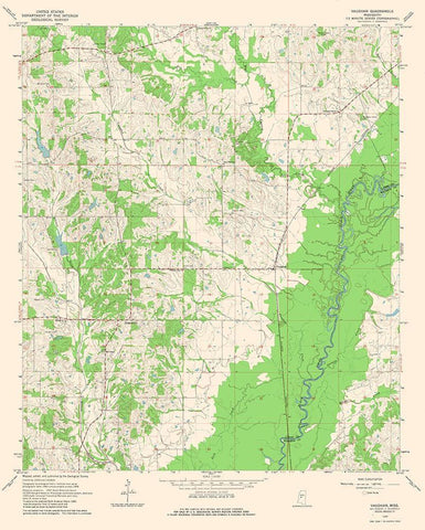 Vaughan Mississippi Quad - USGS 1964 White Modern Wood Framed Art Print with Double Matting by USGS