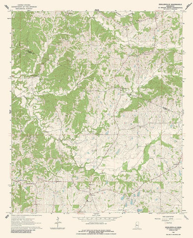 Zeiglerville Mississippi Quad - USGS 1964 White Modern Wood Framed Art Print with Double Matting by USGS