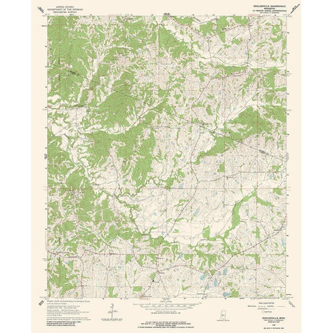 Zeiglerville Mississippi Quad - USGS 1964 Black Modern Wood Framed Art Print with Double Matting by USGS