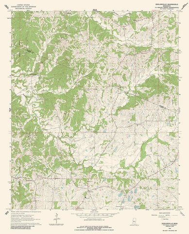 Zeiglerville Mississippi Quad - USGS 1964 Black Ornate Wood Framed Art Print with Double Matting by USGS