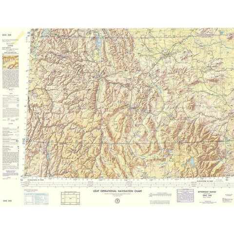 Bitterroot Range Montana Idaho Wyoming Sheet White Modern Wood Framed Art Print by USAF