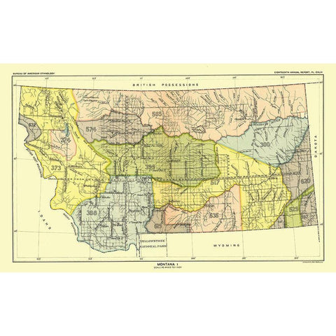 Montana - Hoen 1896 White Modern Wood Framed Art Print by Hoen