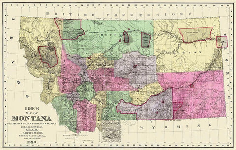 Montana - Ide 1890 White Modern Wood Framed Art Print with Double Matting by Ide