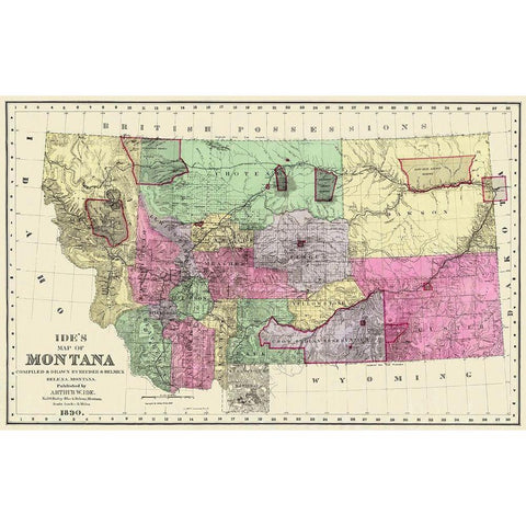 Montana - Ide 1890 Black Modern Wood Framed Art Print by Ide