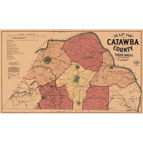 Catawba North Carolina - Yoder 1886 White Modern Wood Framed Art Print by Yoder