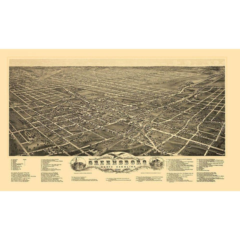 Greensboro North Carolina - Ruger 1891 Black Modern Wood Framed Art Print with Double Matting by Ruger