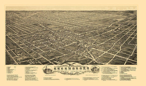 Greensboro North Carolina - Ruger 1891 Black Ornate Wood Framed Art Print with Double Matting by Ruger