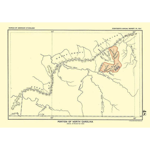 North Carolina - Portion - Hoen 1896 White Modern Wood Framed Art Print by Hoen