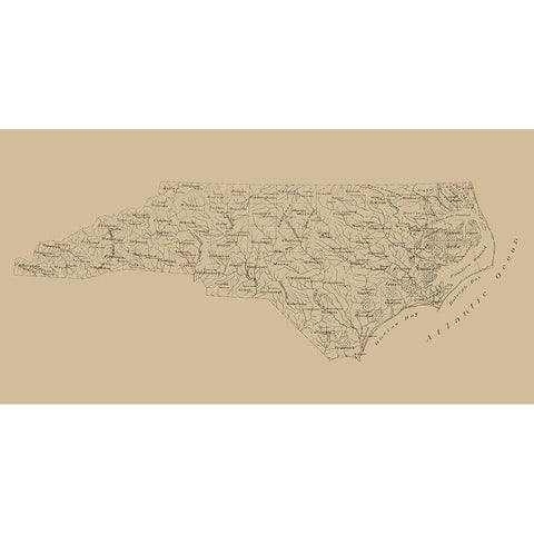 North Carolina - Stephenson 1893  Black Modern Wood Framed Art Print with Double Matting by Stephenson