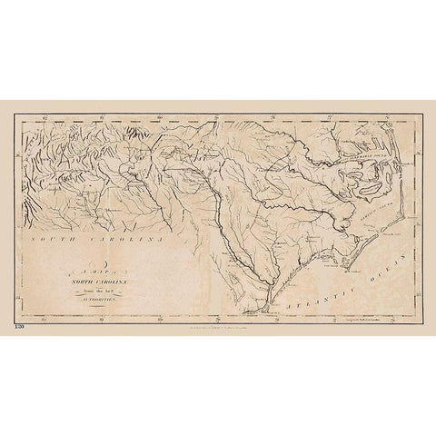 North Carolina - Stockdale 1794  White Modern Wood Framed Art Print by Stockdale