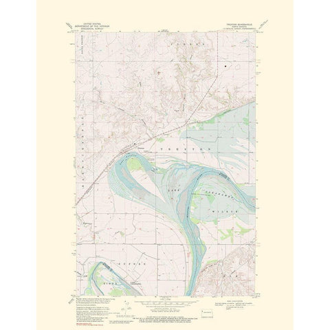 Trenton North Dakota Quad - USGS 1976 Gold Ornate Wood Framed Art Print with Double Matting by USGS