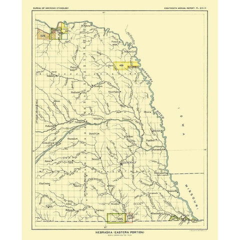 Eastern Nebraska - Hoen 1896 Black Modern Wood Framed Art Print by Hoen