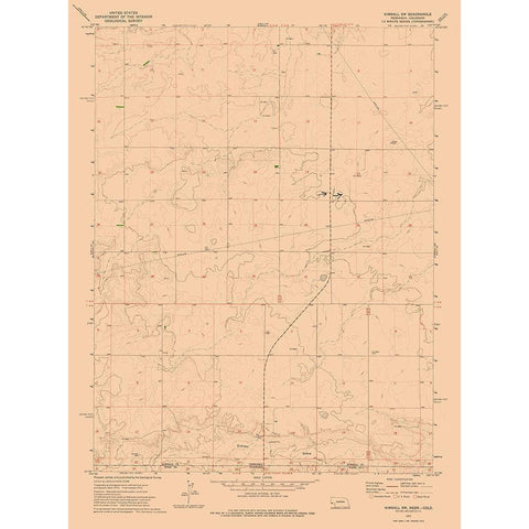 South West Kimball Nebraska Quad - USGS 1972 Gold Ornate Wood Framed Art Print with Double Matting by USGS