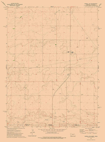 South West Kimball Nebraska Quad - USGS 1972 White Modern Wood Framed Art Print with Double Matting by USGS