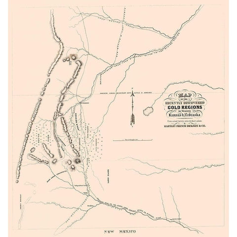 Gold Regions Western Kansas Nebraska - Dickson Gold Ornate Wood Framed Art Print with Double Matting by Dickson