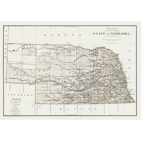 Nebraska - Williamson 1879 Black Modern Wood Framed Art Print by Williamson