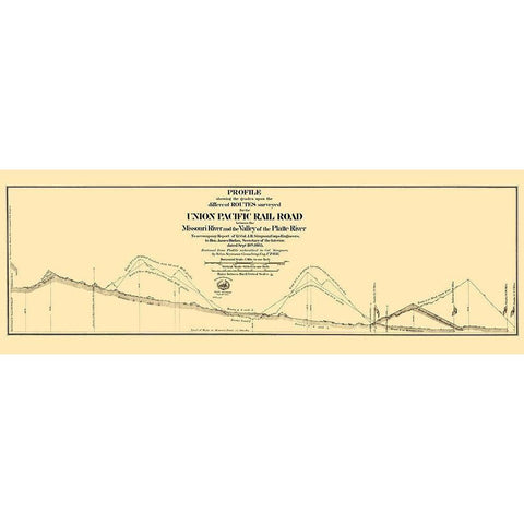 Union Pacific Railroad - Seymour 1865 Black Modern Wood Framed Art Print with Double Matting by Seymour