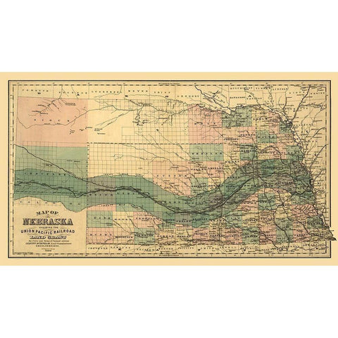 Nebraska - Page 1880  Black Modern Wood Framed Art Print by Page