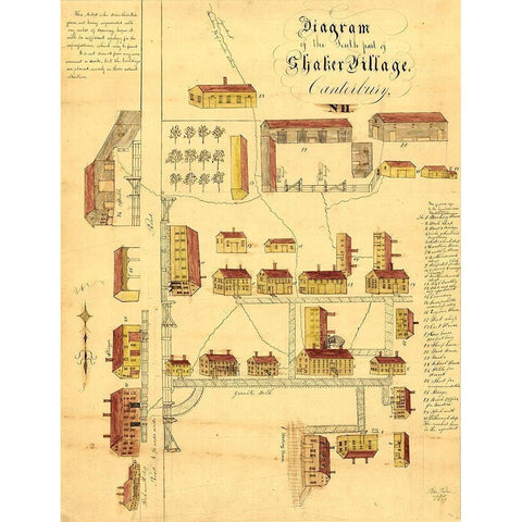 Canterbury New Hampshire - Foster 1849  White Modern Wood Framed Art Print by Foster