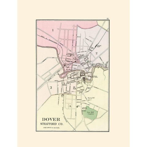 Dover New Hampshire - Hitchcock 1877 Gold Ornate Wood Framed Art Print with Double Matting by Hitchcock
